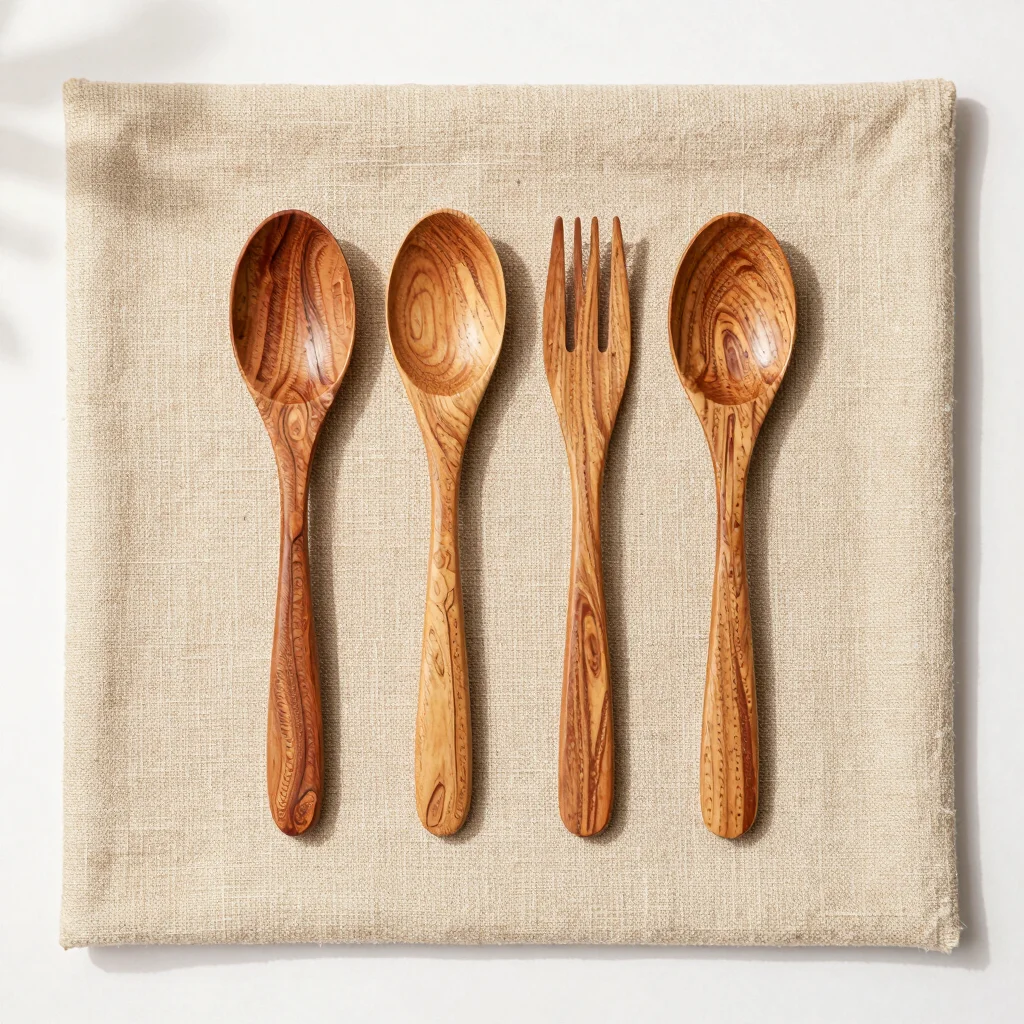 Handcrafted Neem Wood Cutlery Set