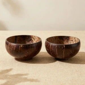 Polished Coconut Shell Bowls Set